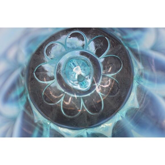 Fenton Blue Opalescent Glass Bell 6 to 7 Inches Unsigned - Picture 8 of 9